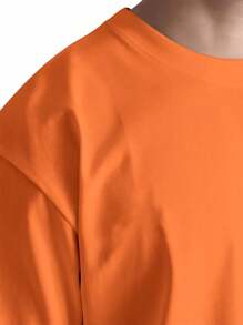 Canada T-Shirt Casual Oversized Streetwear Shirt 100% Cotton - 橘色 - 查看 2