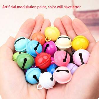 10/20/30pcs Metal Small Bells Hooks, DIY Dog Pet Collar Bells, Keychain Accessories Colorful Bells, Christmas Hanging Bells, Hardware DIY Craft Supplies, Bells For Making DIY Keychains, Bag Charms, Wind Chimes, Home Decor, Crafts, Christmas Decorations (Handpainted, Color May Vary), Christmas Gift Room Decor