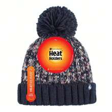 Heat Holders Ladies Thermal Winter Bobble Hat With Extra Large Pom Pom (Black) - Fast Shipping And Quick Delivery - Blue - View 5