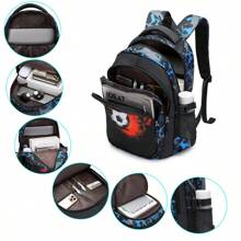Asge The Boy Has A Receipt In His Backpack For Children As A Quickie For School Bags For Middle School Students - Blue - View 6