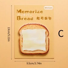 1 件装可爱吐司创意便签高吸引力学生便签 Ins 风格便签回到学校 - 多色 - 查看 12
