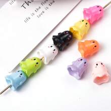 6颗亚克力幽灵造型珠子，可爱万圣节卡通珠子，散装幽灵隔珠，适用于DIY手链、项链、耳环、手机挂件等首饰制作工艺材料 - 幽靈珠子 - 查看 7