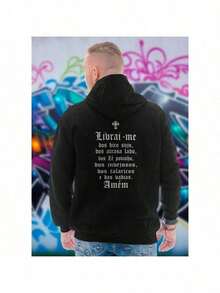 Men's Sweatshirt Racionais Front And Back Casual - màu đen - Xem 2