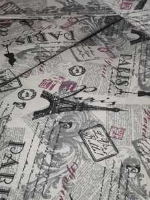 1 件 19.69 英寸 X 119.69 英寸印花亚麻布，适用于绗缝、DIY 缝纫、沙发、窗帘、包、靠垫、家具罩 - 鐵塔 - 查看 4