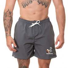 Men's Neon Shorts Basic Print Provident Bermuda Mauricinho Summer Fashion Beach Gym - Xám - Xem 1