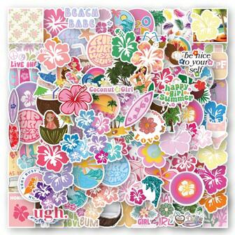 100Pcs Coconut Girl Stickers Pack | Vinyl Aesthetics Stickers For Scrapbook,Journaling,Laptop,Bumper,Skateboard,Water Bottles,Computer,Phone,Cartoon,Hard Hat,Car Stickers,Skateboard Stickers,Stickers Scrapbook,Girls Sticker,Stickers,Sticker Pack,Y2k Stickers