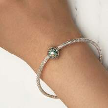 bamoer 1 PC 925 Sterling Silver Four-Leaf Clover Green Beads Dragonfly/Ladybird Charms For Women Bracelet And Necklace DIY Valentines