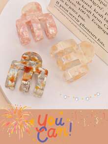 1 件装新款韩式简约几何爪形发夹中号发夹醋酸纤维发饰，复古风格，适合日常使用万圣节 - 彩色 - 查看 11