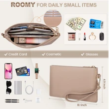 Laptop Bag For Women 15.6 Inch Leather Laptop Tote Bag Large Computer Bag Waterproof Business Office Work Bag Briefcase With Satchel Purse 2pcs Set - Màu Khaki - Xem 8