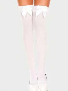 5/3/1 双性感红色蝴蝶结过膝袜，白色蝴蝶结过膝袜，适合圣诞节、万圣节 - 彩色 - 查看 14