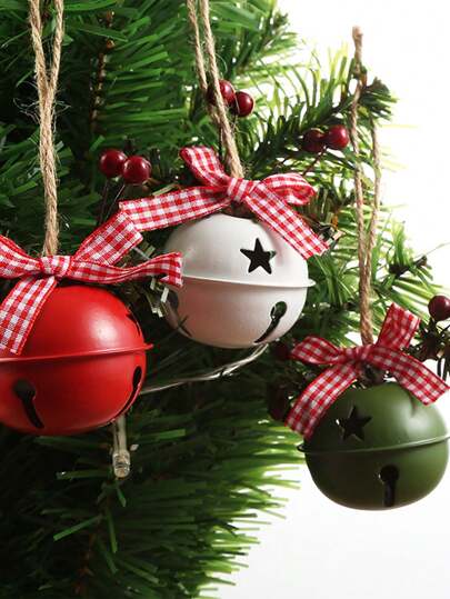 Wrought Iron Bell Home Decor Pendant Accessories Rope Holly Berry Bell Pendant,Home Decor ,Room Decor,Wall Decor Christmas Decorations Christmas