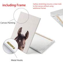 6pcs/Set, Horse Canvas Wall Art Prints Set Of 6, Horses Portraits, Farmhouse Wall Art, Farm Animals Poster, Animals Portraits Wall Decor Living Room, Horse Poster Home Decor, Horses Prints Wall Decor For Bedroom Gifts Birthday Graduation - Multicolor - View 5