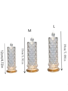 1 件 LED 蜡烛电池供电蜡烛，带玫瑰影的无焰蜡烛，电动假蜡烛，浪漫蜡烛，适用于约会、婚礼、节日、派对、母亲节情人节礼物装饰 - 白色 - 查看 3