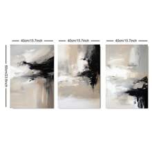3 carteles retro abstractos modernos, pinturas decorativas de arte simple en negro y beige para decoración del hogar, sala de estar, dormitorio, fondo de sofá, sin marco