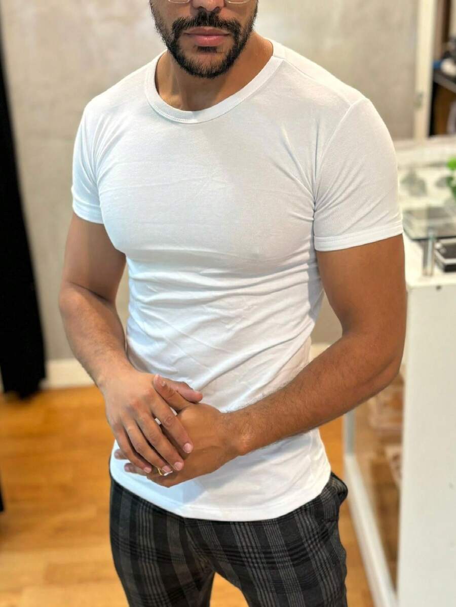 Men's Slimfit T-Shirt - trắng - Xem 1