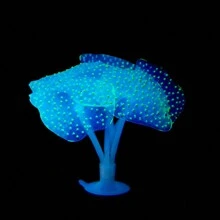1pc Fish Tank Simulation Coral Aquarium Decoration Soft Fluorescent Silicone Corals,Luminous,Soft,Lightweight