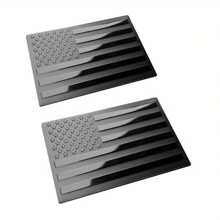 1pc Matte Black American Flag Sticker Decal For Car 3D US American Flag Emblem Decals For Trucks 5" X 3" Cut-Out For Vehicles Window Decor - Multicolor - View 4