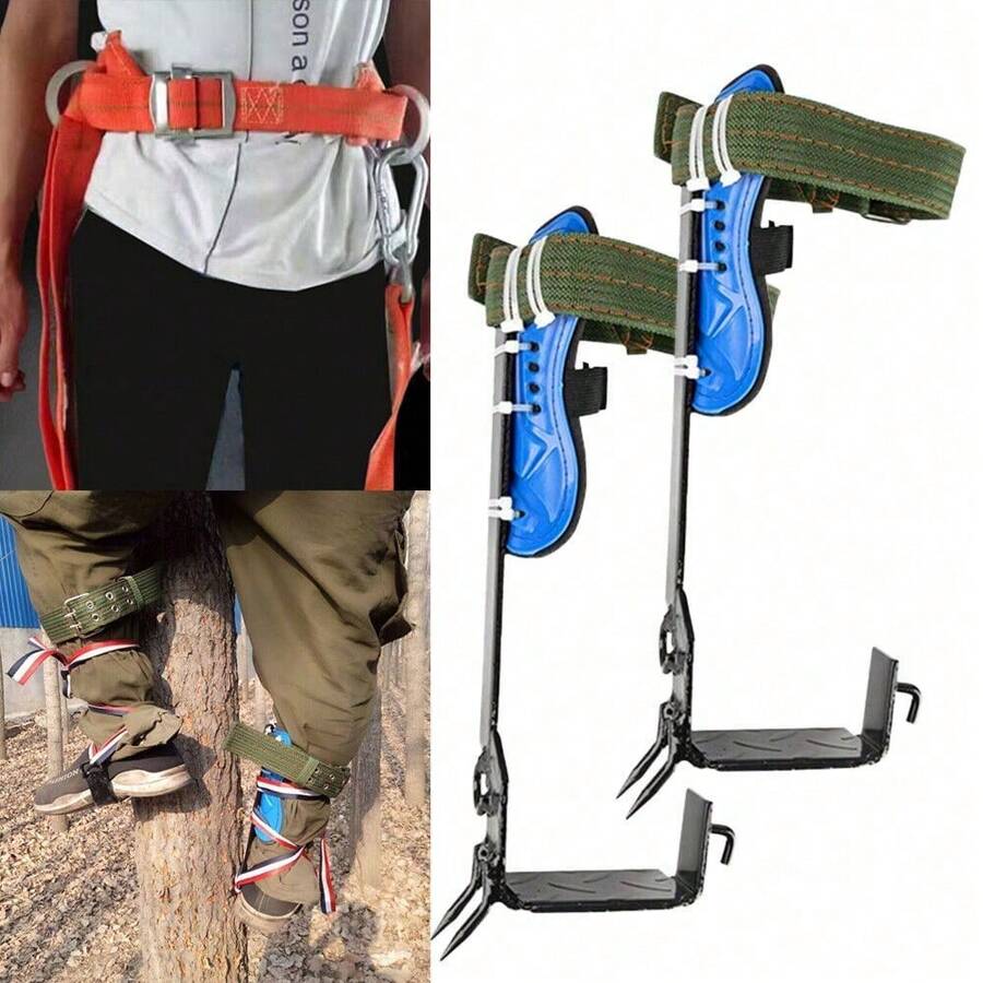 ZhdnBhnos LINSIE Tree Climbing Spikes Non-Slip Safety Belt Adjust Rope Rescue Belt For Hunting The Best Gift/Present For Family&Friends Happy Christmas - màu đen - Xem 1