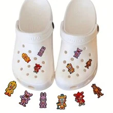 6 件装可爱卡通熊鞋饰动物鞋装饰拖鞋凉鞋，鞋子 DIY 配件，适合男孩和女孩的礼物 - 彩色 - 查看 2