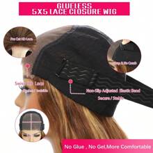 40 Inch 250% Density Wear And Go Glueless Wigs Body Wave Honey Blonde Ombre 5x5 HD Lace Closure Wigs Human Hair Highlight Body Wave Lace Front Wigs Human Hair Pre Plucked 250 Density Ready To Go Glueless 5X5 HD Lace Closure Wig For Women 4/27 Colored
