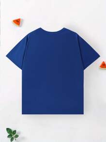 3pcs/Set Young Boys Cool Street Style Astronaut & Space Print T-Shirt, Short Sleeve Top And Casual Crew Neck Pullover Outfit, Summer Autumn