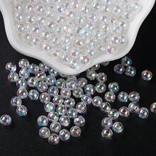 200 件/100 件/50 件/25 件，4/6/8/10 毫米 ABS 透明白珠、UV 树脂泡泡珠、AB 微珠，用于 DIY 摇动台树脂模具珠宝制作 - 透明彩虹色，创意项目的完美填充物，具有多种生产选择 - 透明白色珠子 - 查看 8