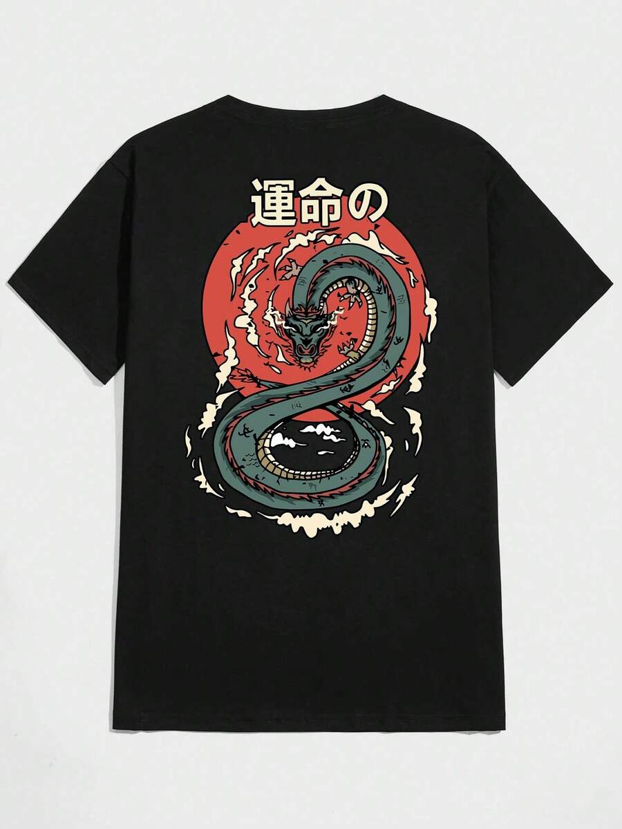 Unisex Dragon T-Shirt 100% Cotton Streetwear New Release Shipping Various Colors!! - màu đen - Xem 1