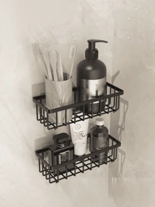 1pc ABS Plastic Kitchen Sink Stand Kitchen Sink Counter Quick Drain Sponge Stand Kitchen Sink Storage Box Automatic Drain Rag Stand Dish Towel Stand,Bag,Organizer,Storage,Kitchen - Grey - View 8