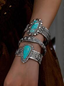 1 chiếc vòng tay trang trí bằng đá ngọc lam xanh phong cách phương Tây cổ điển trang sức Cowgirl - Nhiều màu - Xem 1