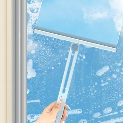 1PC 折叠式窗户刮水器、清洁刮刀刷、窗户刮刀、水刮刀、汽车挡风玻璃刮刀、家用刮刀、清洁用品、清洁工具、玻璃清洁剂、塑料硅胶刮水器、玻璃刮水器、适用于玻璃、镜子和台面的多场景清洁工具，适用于客厅、浴室、卫生间、厨房。