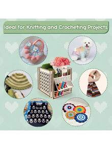 1pc Multi In One Yarn Box, Wooden Knitted Crochet Yarn Holder, Storage Box, Knitting Tool Storage Rack, DIY Yarn Toolbox - Brown - View 8