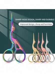 Professional Bionic Crane Type Eyebrow Trimming Scissors For Eyebrow Nose Hair Beard Ear Hair All Kinds Of Hair Trimming Neutral And Neutral Makeup Care Scissors Salon And Nail Art Embroidery Scissors Thread Scissors Household Eyebrow Trimming Scissors,Nail Supplies,Nail Tools,Nail Art Tools,Back To School,Nails,Nail Tools For Press On Nails - Multicolor - View 1
