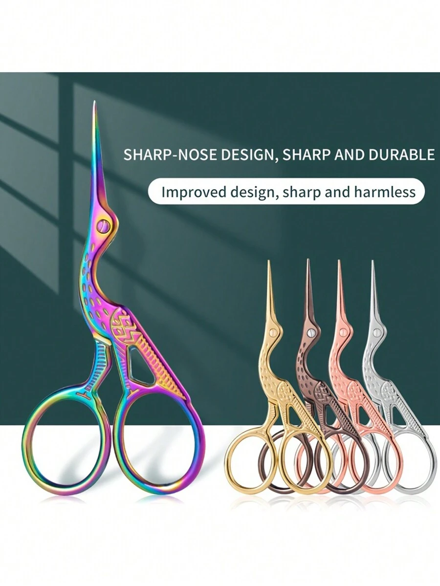 Professional Bionic Crane Type Eyebrow Trimming Scissors For Eyebrow Nose Hair Beard Ear Hair All Kinds Of Hair Trimming Neutral And Neutral Makeup Care Scissors Salon And Nail Art Embroidery Scissors Thread Scissors Household Eyebrow Trimming Scissors,Nail Supplies,Nail Tools,Nail Art Tools,Back To School,Nails,Nail Tools For Press On Nails - Multicolor - View 1