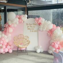 Pink And White Balloon Arch Kit, 140Pcs Macaron Pink Balloon Matte White Balloon 18 12 10 5 Inch Different Size Balloons For Engagement Wedding Birthday Shower Gender Reveal Decorations - Trending, Best Seller, New Arrival, Party Supplies, Elegant Decor, Party Decoration, Wedding & Birthday - 粉色 - 查看 4