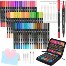 1set Colored Double Head Marker Pen, Modern Marking Pen For Students
