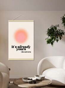 1幅现代励志帆布墙画海报 - 理想的卧室礼物 - 秋季房间装饰，不含画框 - 粉色 - 查看 6