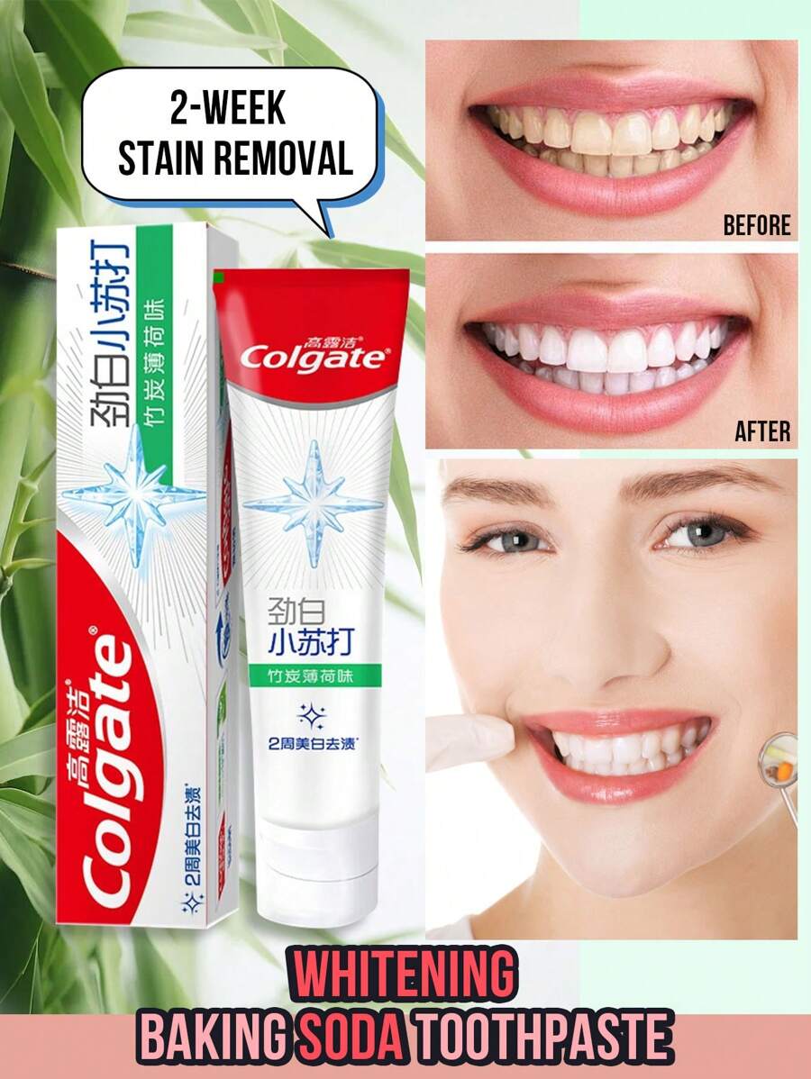 colgate Whitening Baking Soda Toothpaste Bamboo Charcoal Mint Flavor, Whitening , Gentle And Non-Abrasive, Rich Foam, Breath-Freshening, High Purity (120g/4.23 Oz ) - Bamboo Charcoal Mint Flavor - View 1