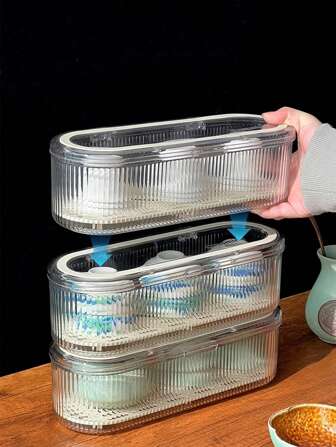 1 件装茶道配件收纳盒带翻盖，透明防尘茶壶和杯子收纳架