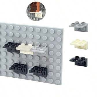 20pcs Figures Stand Base Plate 99207 Bracket 1x2 2x2 Inverted Building Blocks DIY Figure Standing Display Bracket Assemble Brick Toys