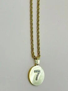 Stainless Steel Twisted Rope Chain Necklace No. 7 Men's And Women's - Vàng - Xem 1