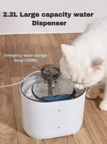 2.2L/74.5oz/0.58 Gallon Automatic Pet Water Fountain With Cat Shaped, Ultra Quiet Water Pump, Suitable For Medium & Small Cats And Dogs, Replacement Pump Available Separately
