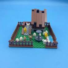 MOC Small Particle Assembly Building Blocks Farm Manor Ranch Field Scene Combination Sheep Pen Cowshed Chicken Coop Panda Bamboo Grove DIY Building Blocks Toy - Multicolor - View 6