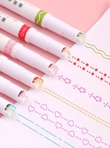 6-Farben Well Blumen Muster Textmarker, süße Umriss Planer Stifte für DIY Scrapbooking