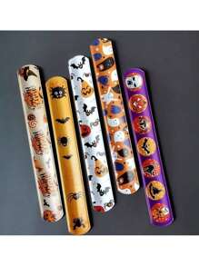 10/20pcs Halloween Slap Bracelets Party Decorations Wrist Spiders & Skull Decor, Christmas Slap Bracelets (Random Color),Christmas