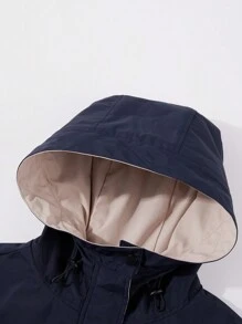 Risissida 女士多功能保暖外套 - 优雅户外连帽派克大衣，功能多样 - 藍色 - 查看 9