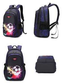 Asge The Boy Has A Receipt In His Backpack For Children As A Quickie For School Bags For Middle School Students - Purple - View 3