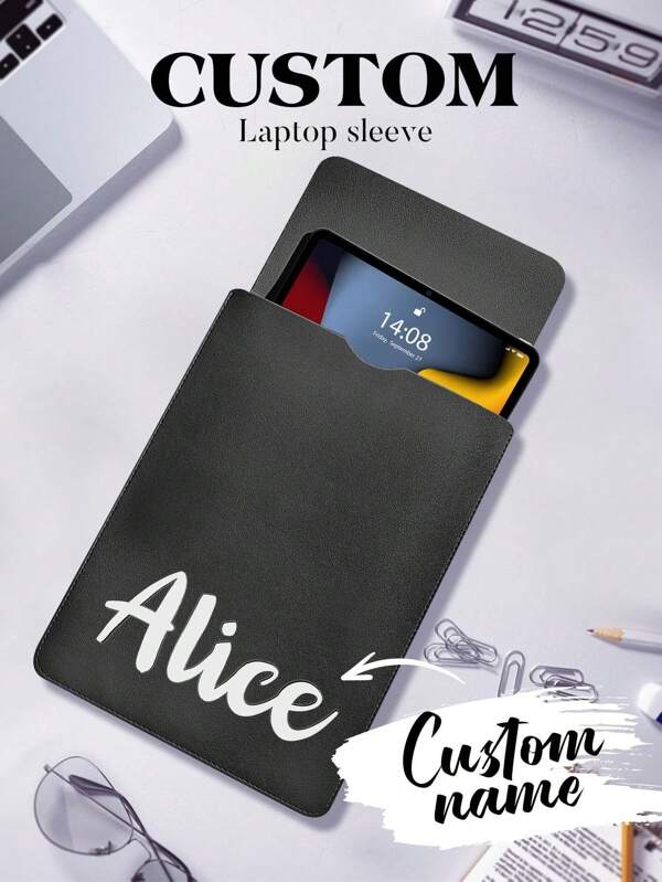 1 Stück personalisierte Leder Laptophülle, personalisiertes Laptoptasche mit Namen, personalisierte schlanke Lederhülle für Laptop, personalisierte Lederhülle, Geschenk zum Geburtstag, Muttertag, Vatertag, Geschenk für die beste Freundin/den besten Freund, Geschenk für Mutter/Vater/sie/ihn/Freundin/Freund/Ehefrau/Ehemann/Freund