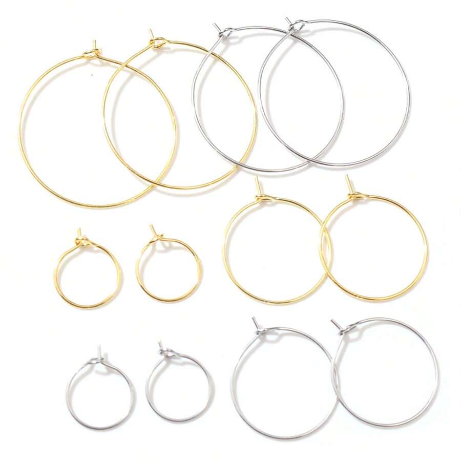 30 buah Anting Lingkaran Besar Stainless Steel Warna Emas 12-45mm, Kawat Anting Lingkaran Besar, Aksesoris Pembuatan Perhiasan DIY - Lingkaran lingkaran - View 1
