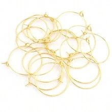 30 buah Anting Lingkaran Besar Stainless Steel Warna Emas 12-45mm, Kawat Anting Lingkaran Besar, Aksesoris Pembuatan Perhiasan DIY - Lingkaran lingkaran - View 6