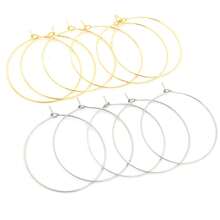 30 buah Anting Lingkaran Besar Stainless Steel Warna Emas 12-45mm, Kawat Anting Lingkaran Besar, Aksesoris Pembuatan Perhiasan DIY - Lingkaran lingkaran - View 4
